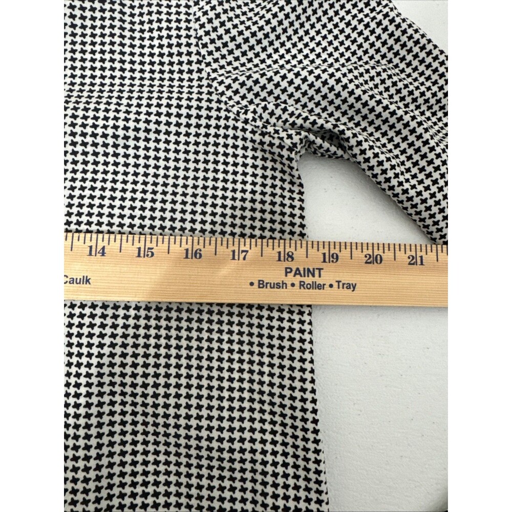 Carolina Belle Montreal Womens Sz S  Houndstooth Pleated Ruffle Chiffon Top - Picture 13 of 15